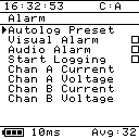Log4.PoE Alarm options screen