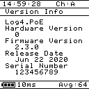 Log4.PoE Device info screen