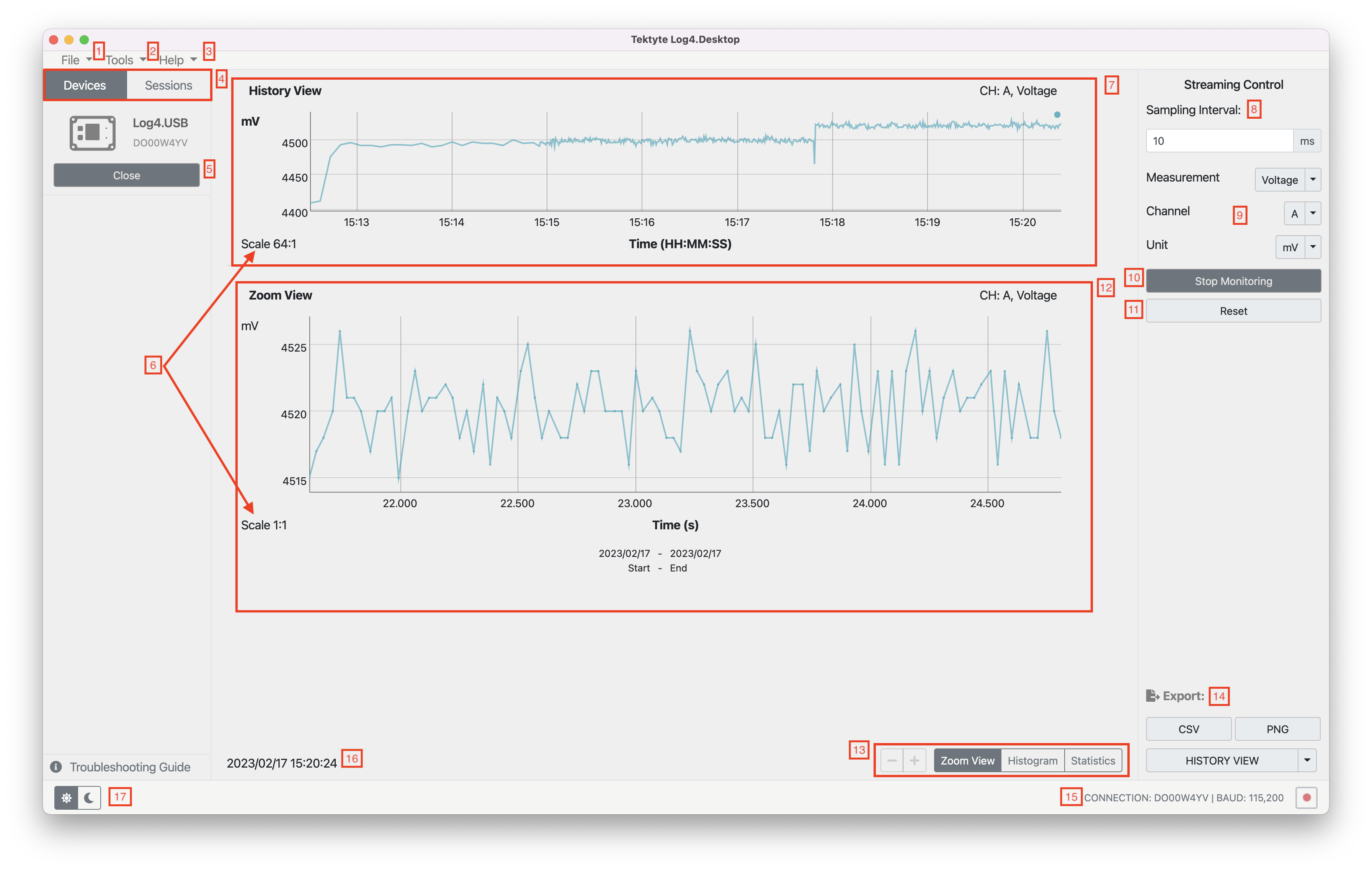 Log4.Desktop on establishing connection with device