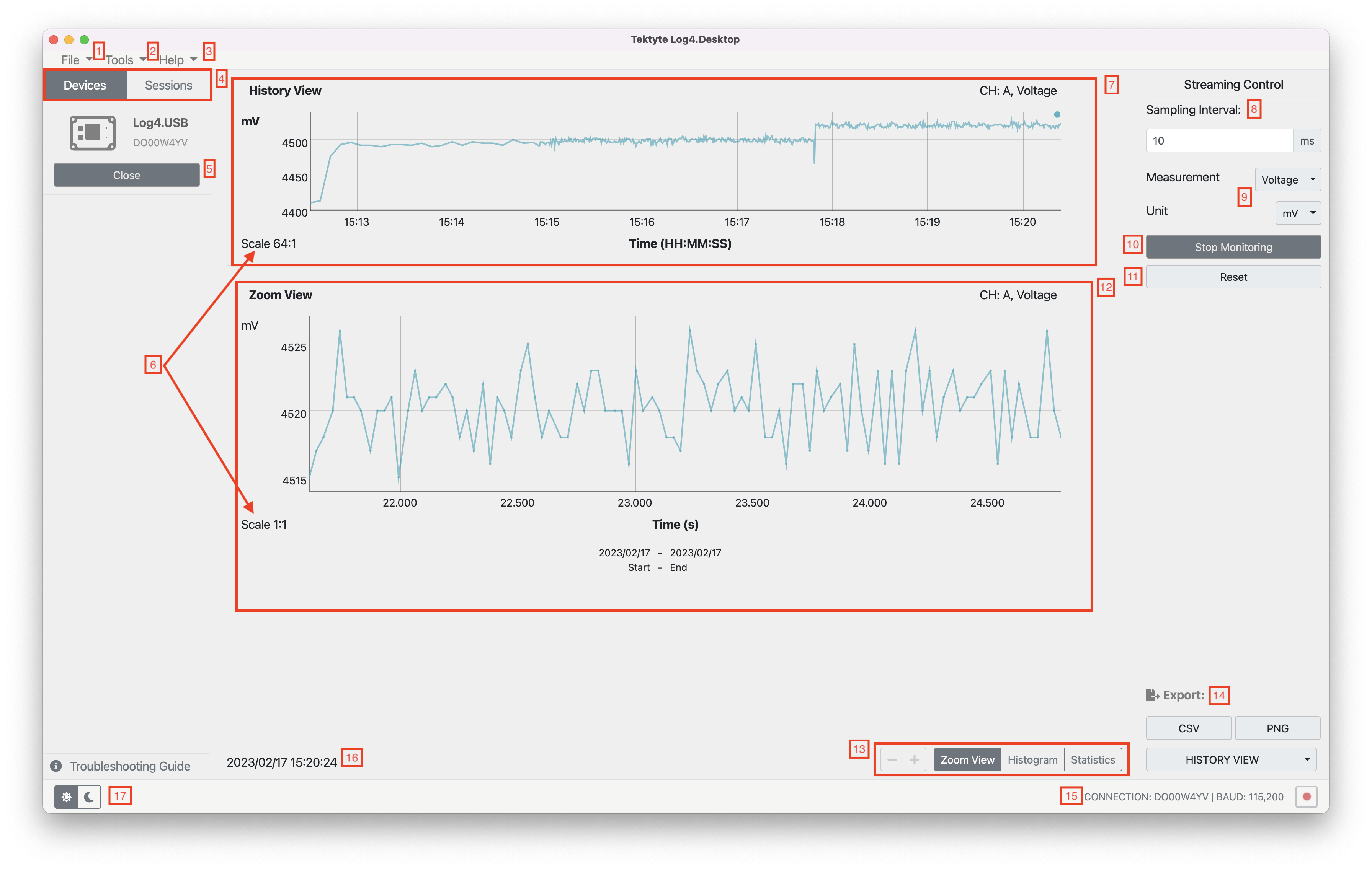 Log4.Desktop on establishing connection with device